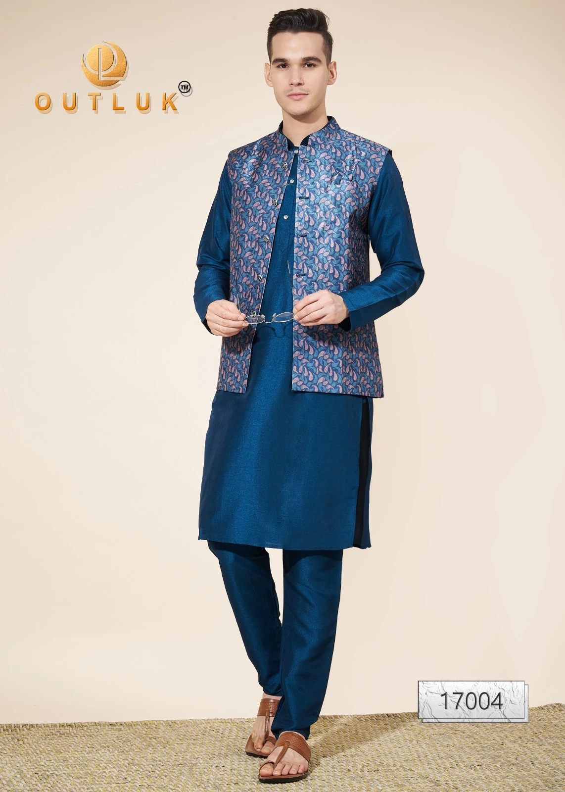 Outluk Wedding Collection Vol 17 Pure Silk Wholesale Modi Jacket Kurta Pajama Catalog — Singles, MPA wholesale from Surat — view 8